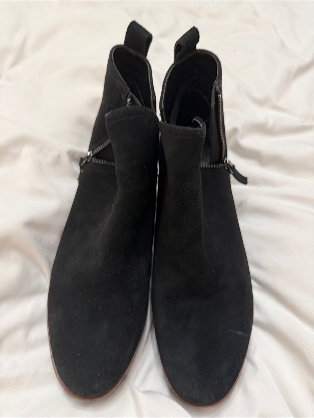 Sanctuary Black Suede Side-Zip Ankle Booties